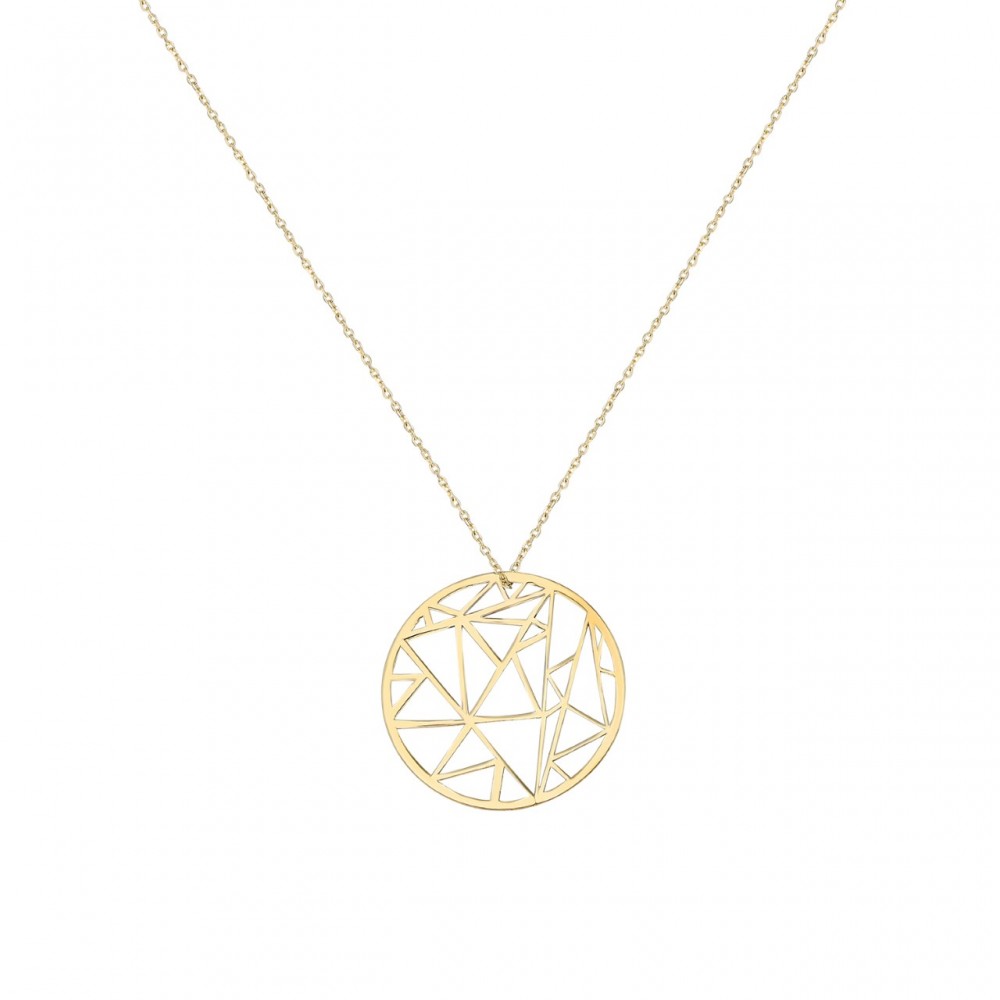 Glorria 14k Solid Gold Geometric Necklace