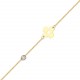 Glorria 14k Solid Gold Flower Curb Bracelet