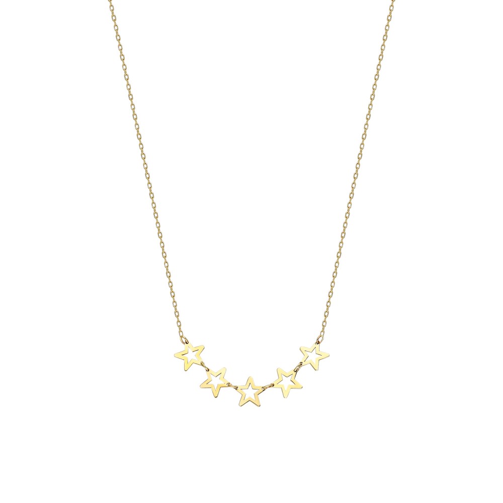 Glorria 14k Solid Gold Star Necklace