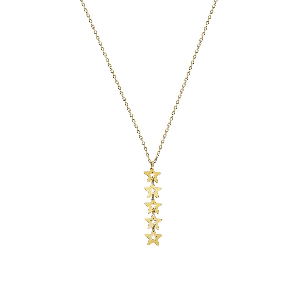 Glorria 14k Solid Gold Star Necklace