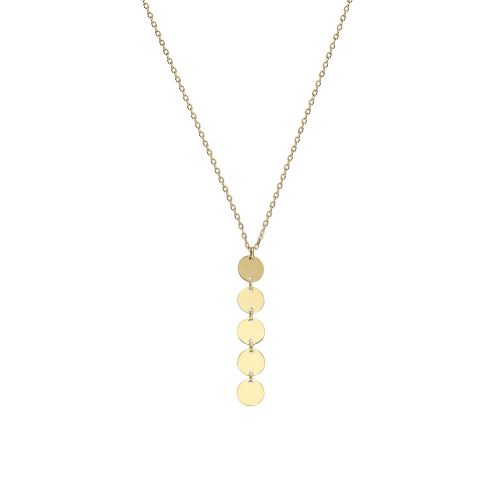 Glorria 14k Solid Gold Plaque Necklace