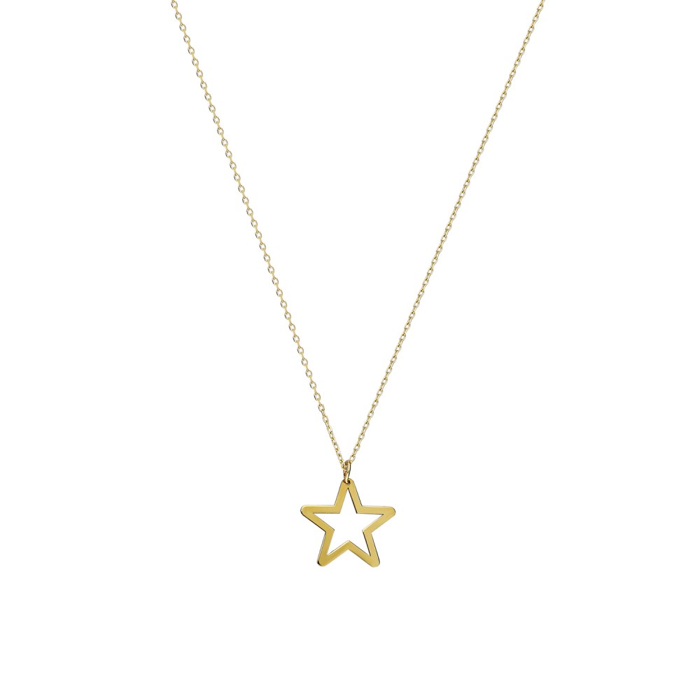 Glorria 14k Solid Gold Star Necklace