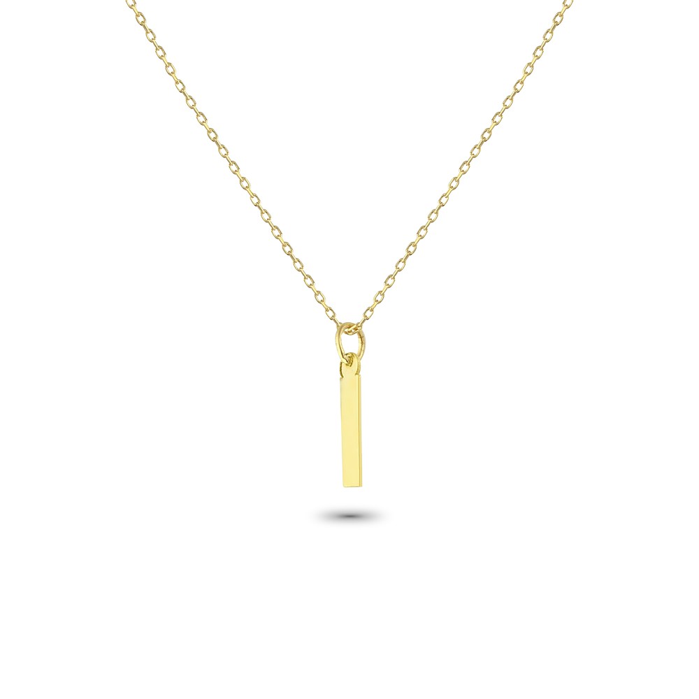 Glorria 14k Solid Gold Letter İ Necklace