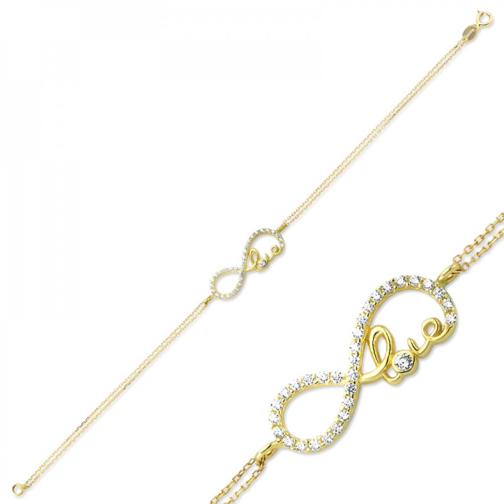 Glorria 14k Solid Gold Infinity Bracelet