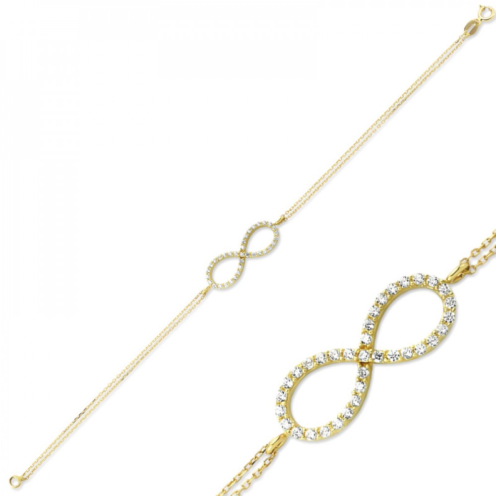 Glorria 14k Solid Gold Infinity Bracelet