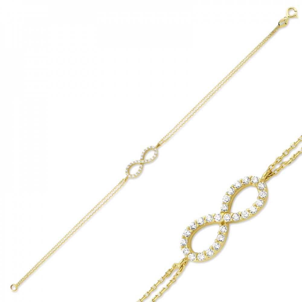 Glorria 14k Solid Gold Infinity Bracelet