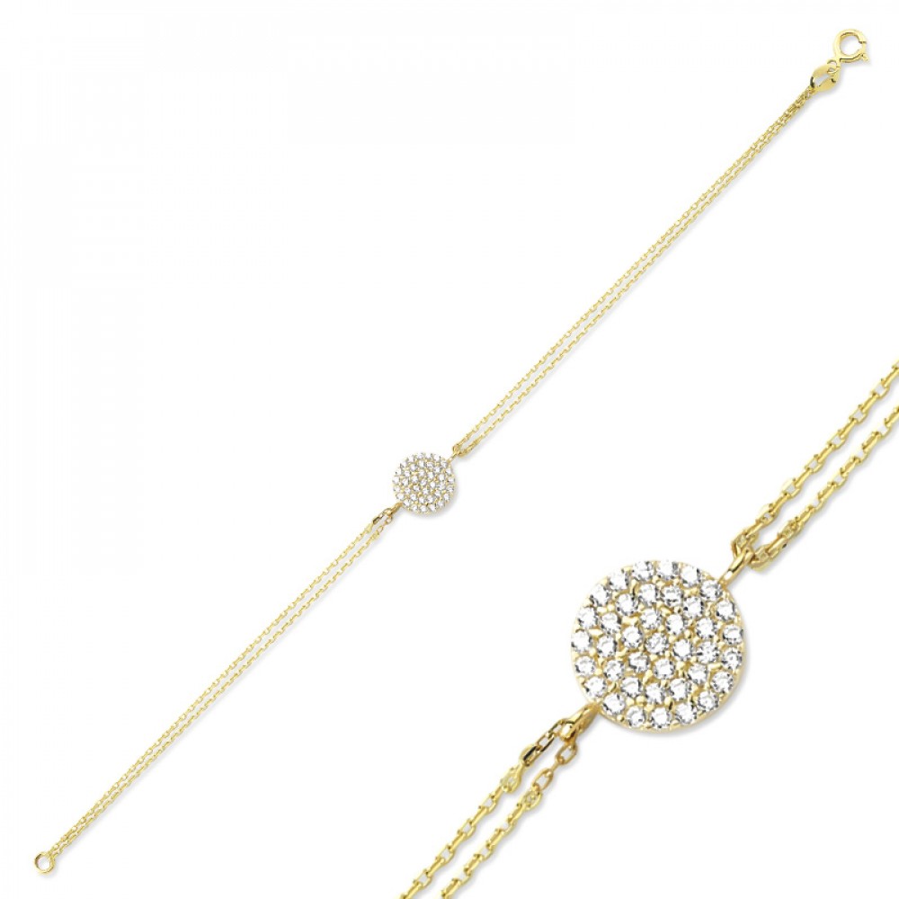 Glorria 14k Solid Gold Pave Bracelet