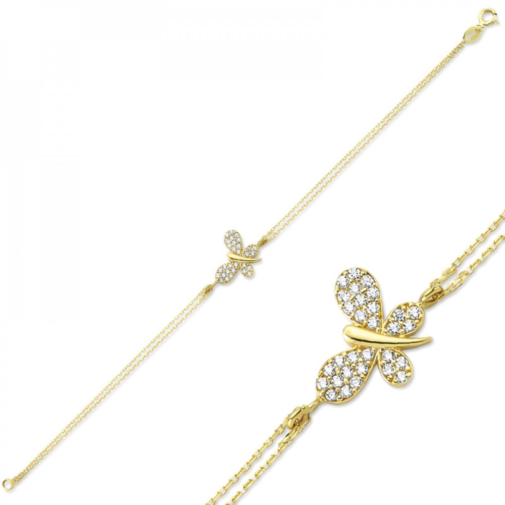 Glorria 14k Solid Gold Dragonfly Bracelet