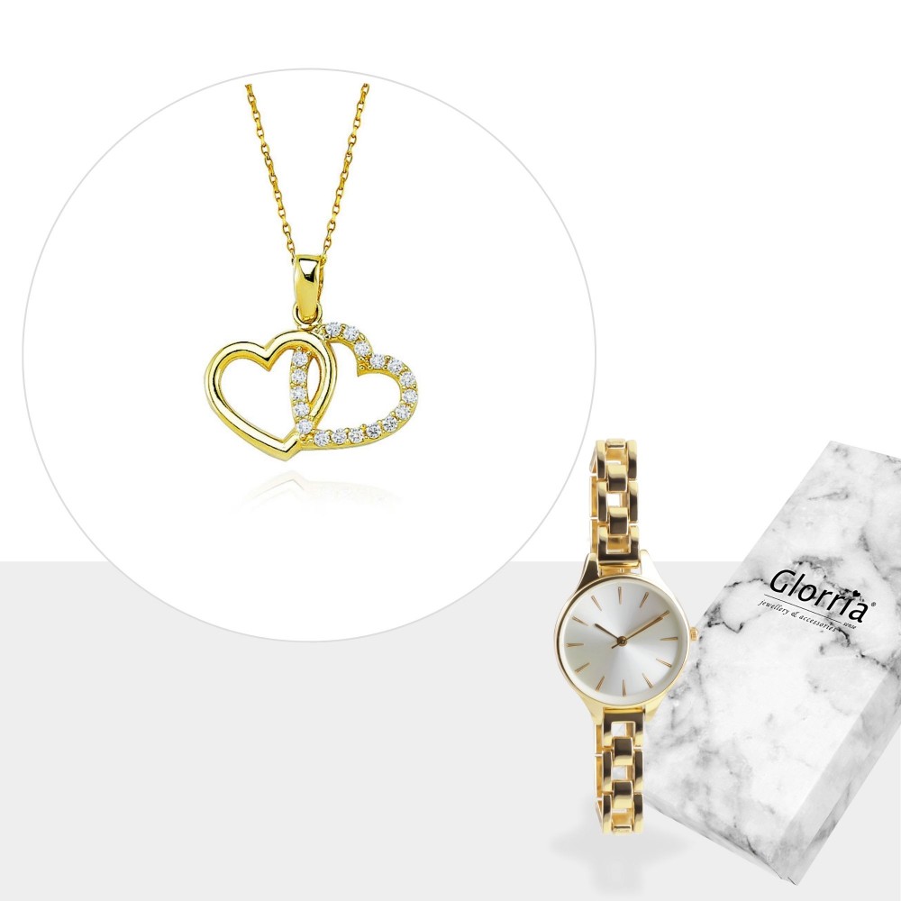 Glorria 8k Solid Gold Heart Necklace - GIFT SET